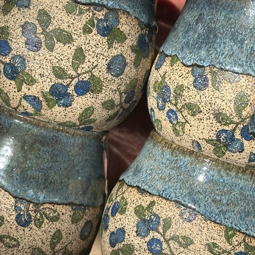 Blueberry Print Tumbler Set