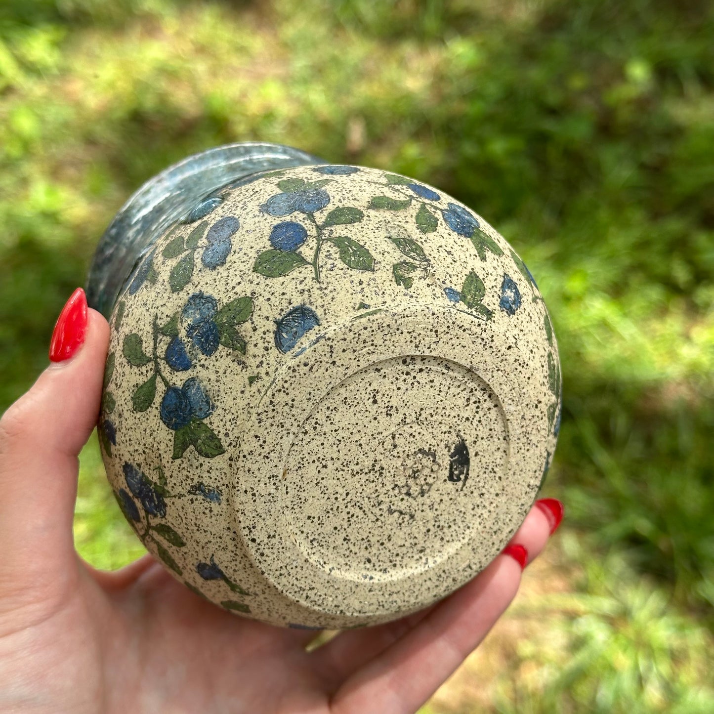 Blueberry Print Speckled Tumbler