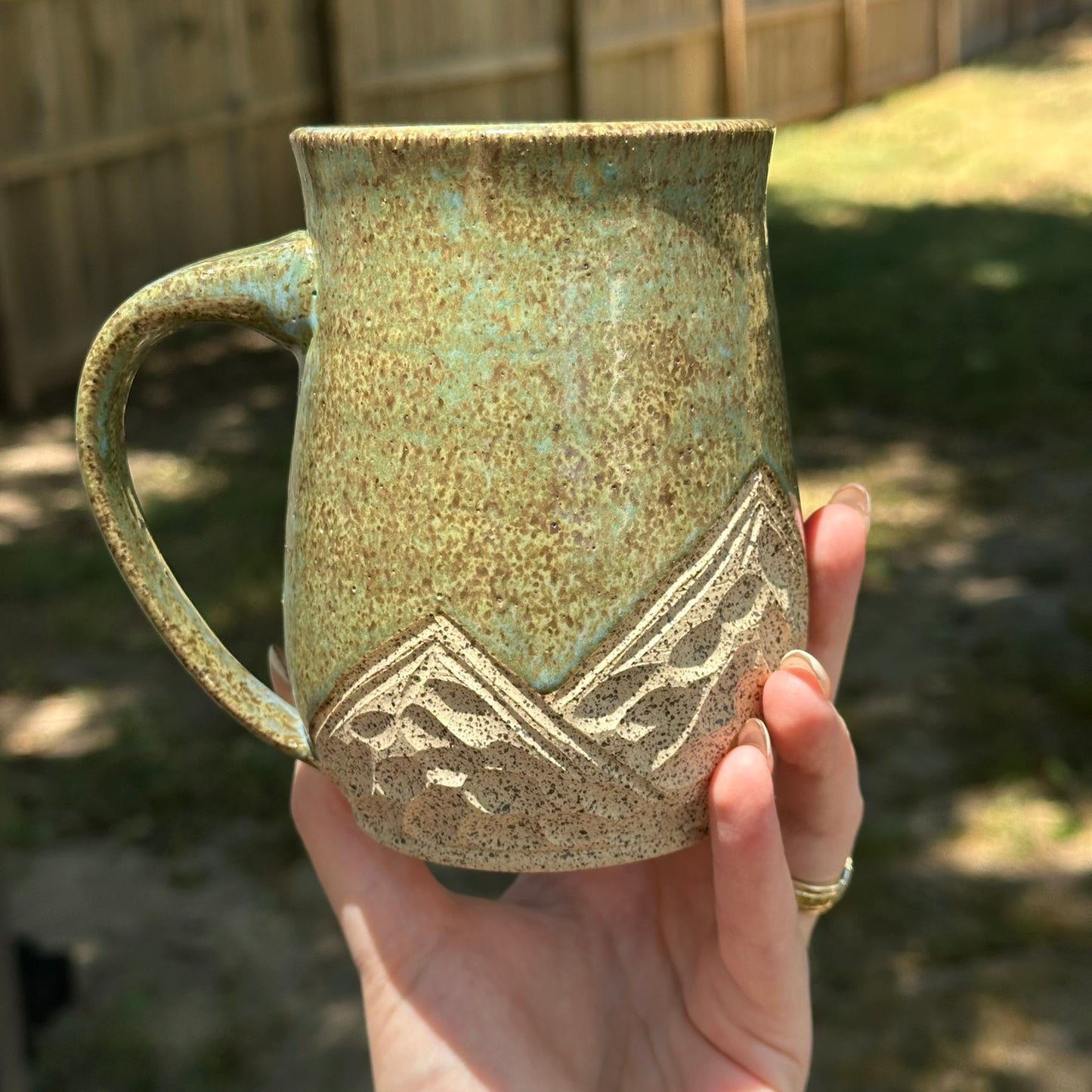 Sunrise Speckled Mountain Mug