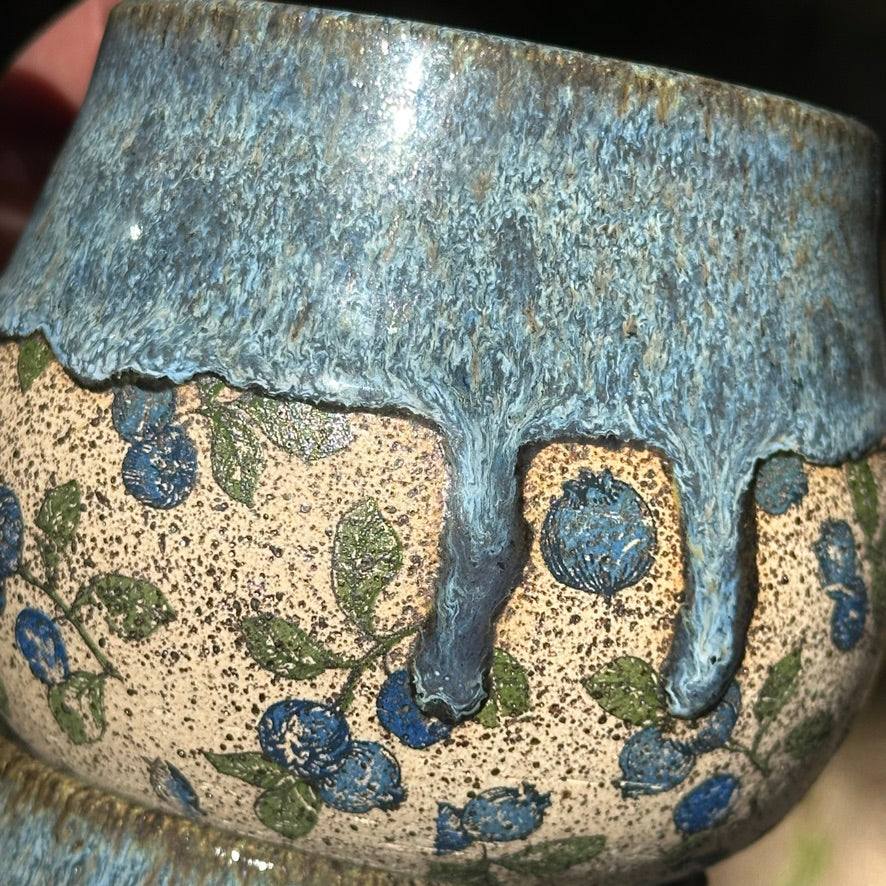 Blueberry Print Tumbler Set