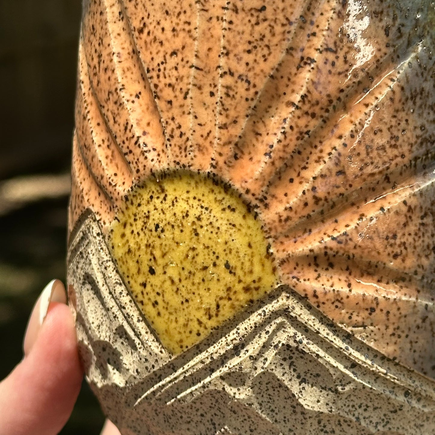 Sunrise Speckled Mountain Mug