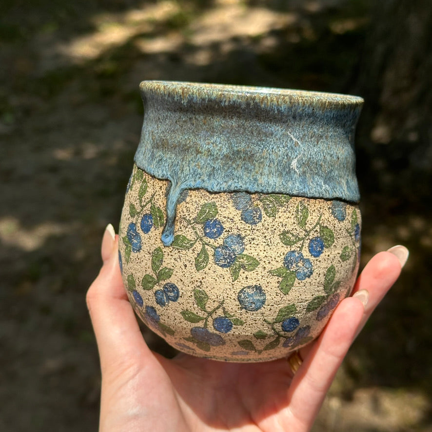 Blueberry Print Tumbler