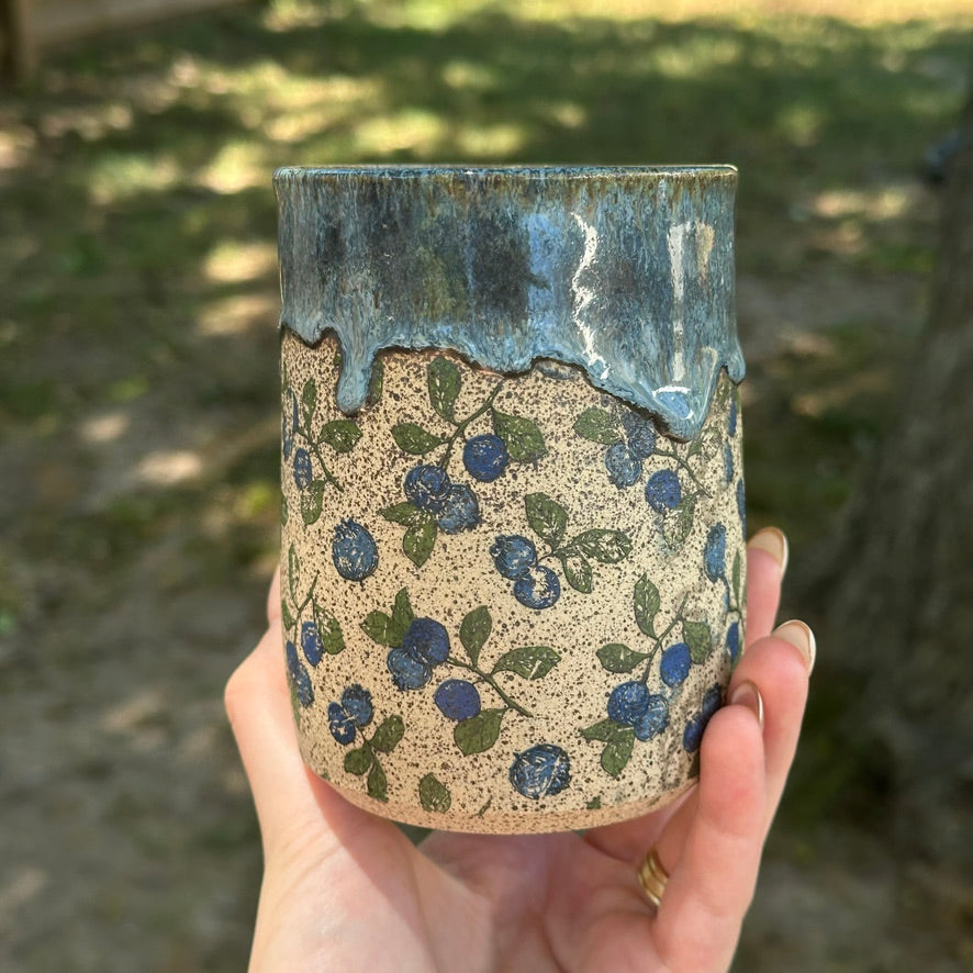 Blueberry Print Tumbler