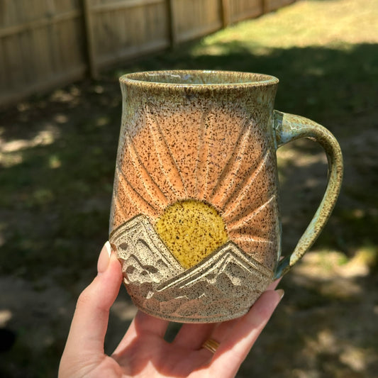 Sunrise Speckled Mountain Mug