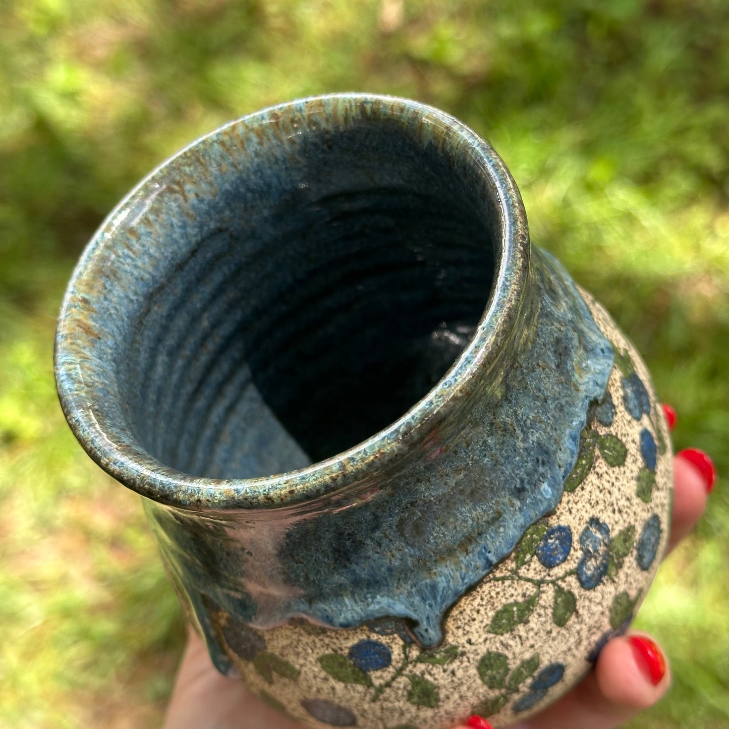 Blueberry Print Speckled Tumbler