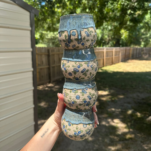 Blueberry Print Tumbler Set