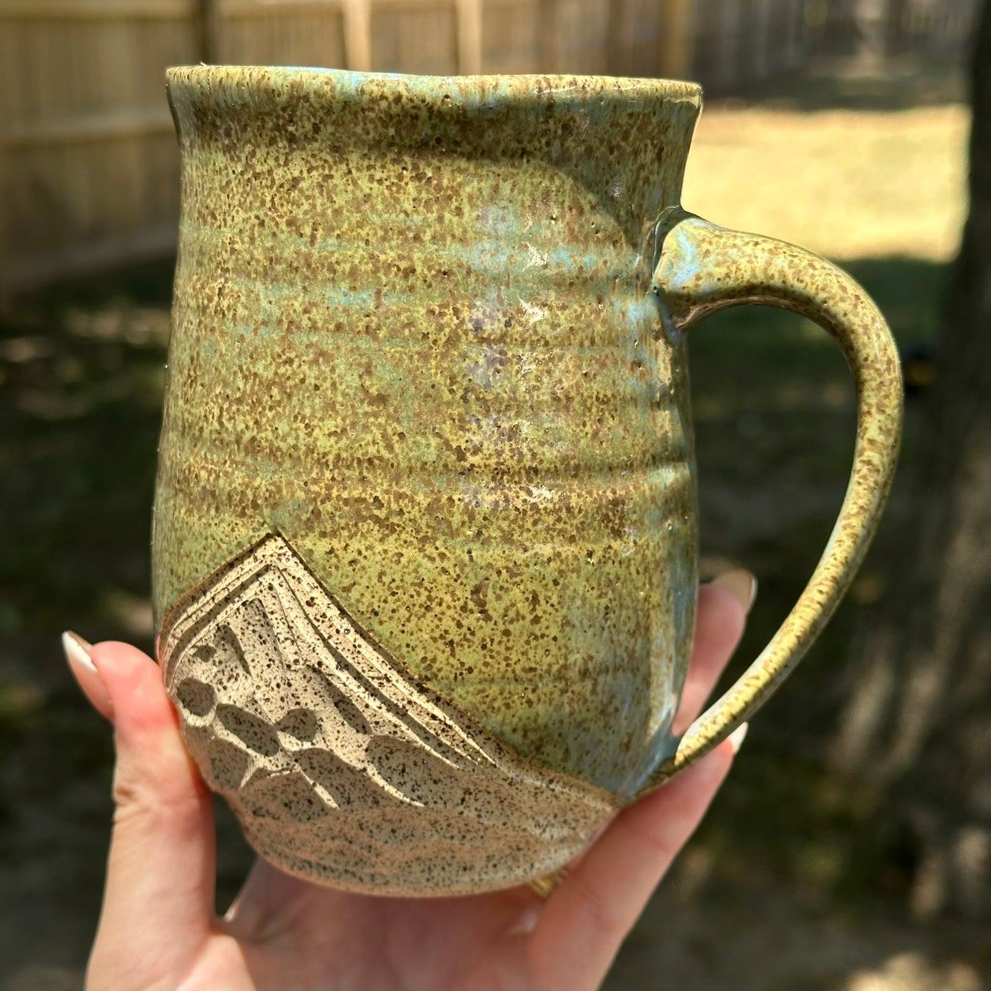 Sunrise Speckled Mountain Mug