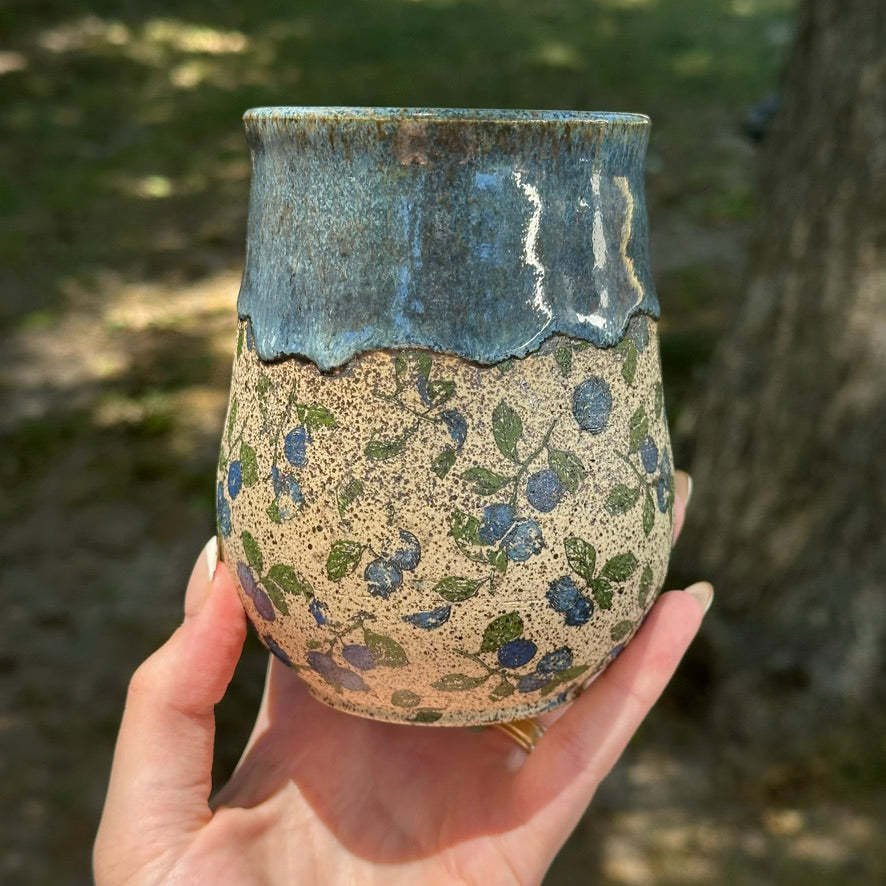 Blueberry Print Tumbler