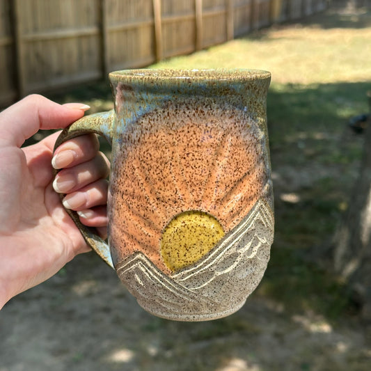 Sunrise Speckled Mountain Mug