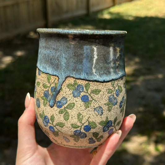 Blueberry Print Tumbler
