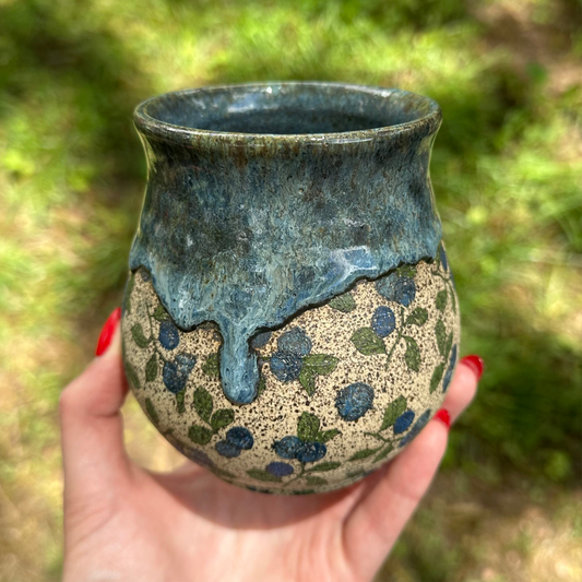 Blueberry Print Speckled Tumbler
